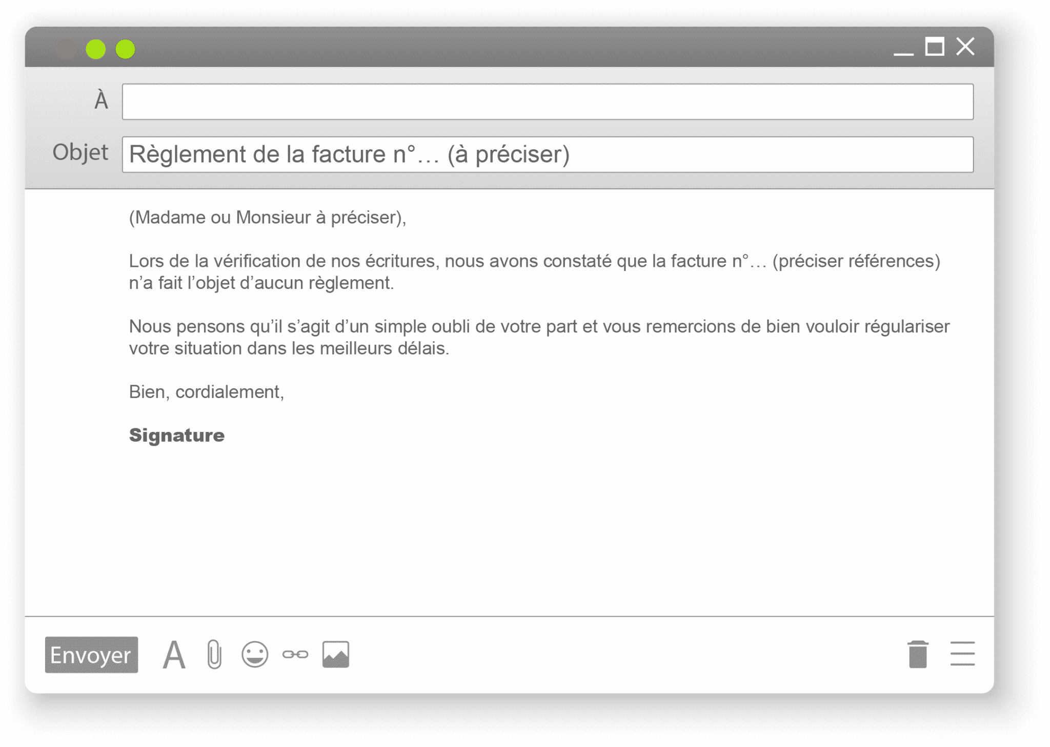 Lettre type de demande de paiement (relance 1)