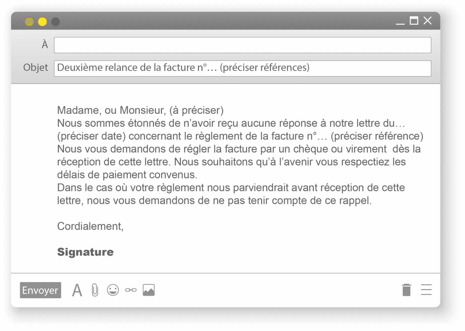 lettre envoie facture par mail