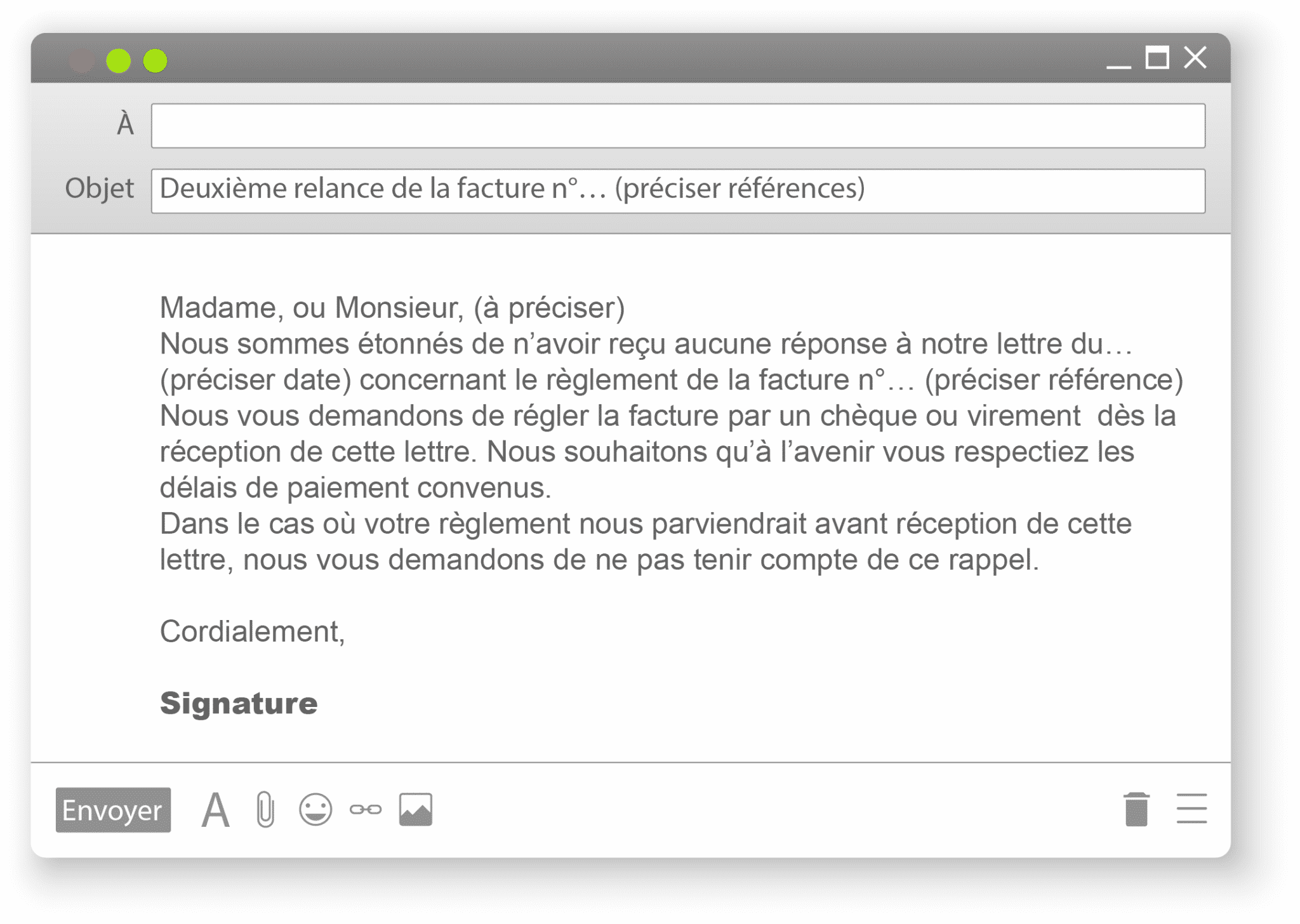 lettre de relance de paiement