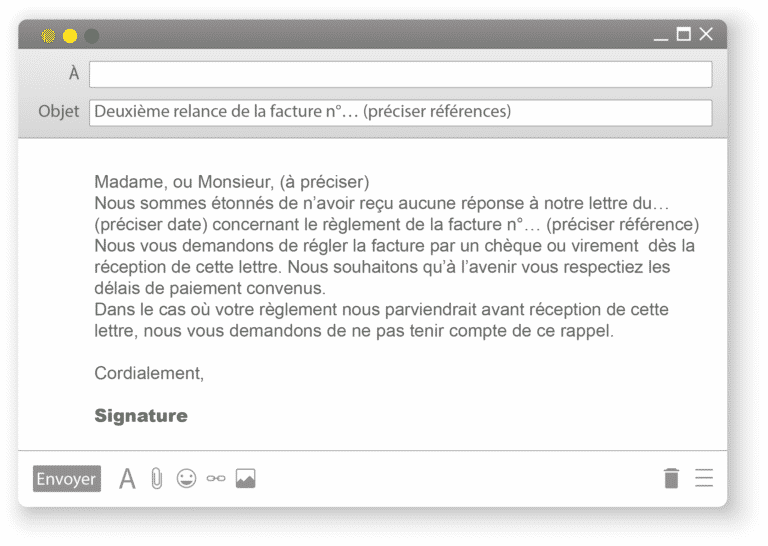 Lettre type de demande de paiement (relance 2)