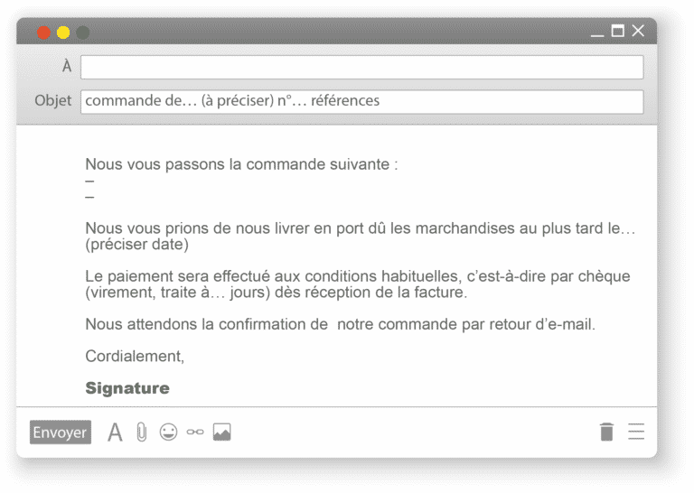 lettre type pour passer une commande