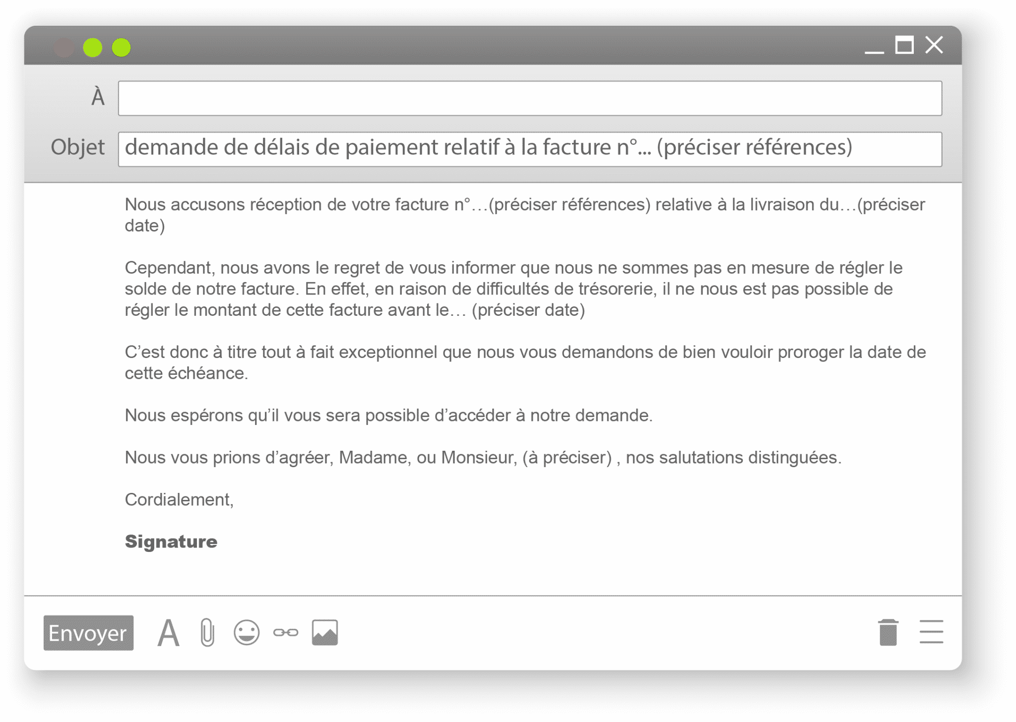 Lettre type de demande de report d'échéance